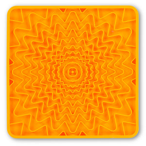 Messy Mutts Tapis de léchage interactif en silicone avec cadre pour chien Mangeoire lente Orange