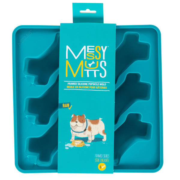 Messy Mutts Framed Silicone Dog Treat Popsicle Mold, Blue