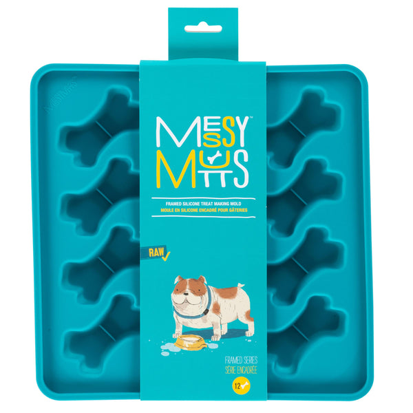 Messy Mutts Moule à gâteries en silicone pour chien Bleu