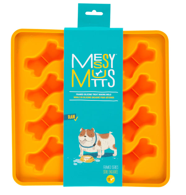 Messy Mutts Moule à gâteries en silicone pour chien Orange
