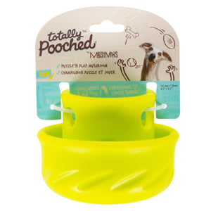 Messy Mutts Totally Pooched Puzzle'n Play Mushroom Dog Toy & Slow Feeder, Green, Large