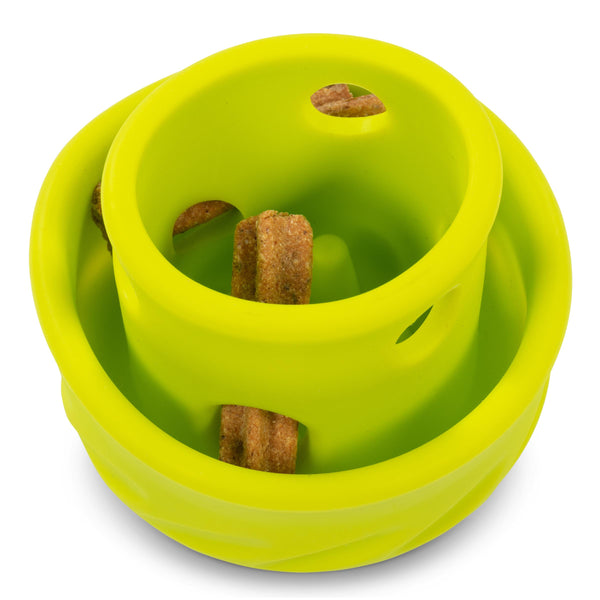 Messy Mutts Totally Pooched Puzzle'n Play Mushroom Dog Toy & Slow Feeder, Green, Large