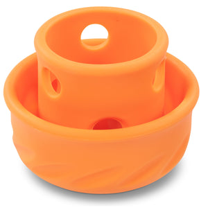 Messy Mutts Jouet pour chien champignon Totally Pooched Puzzle'n Play Orange