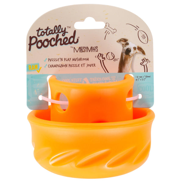 Messy Mutts Jouet pour chien champignon Totally Pooched Puzzle'n Play Orange
