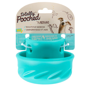 Messy Mutts Totally Pooched Puzzle'n Play Jouet champignon pour chien Bleu sarcelle