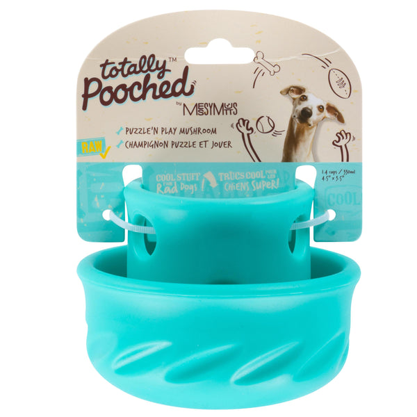 Messy Mutts Totally Pooched Puzzle'n Play Jouet champignon pour chien Bleu sarcelle