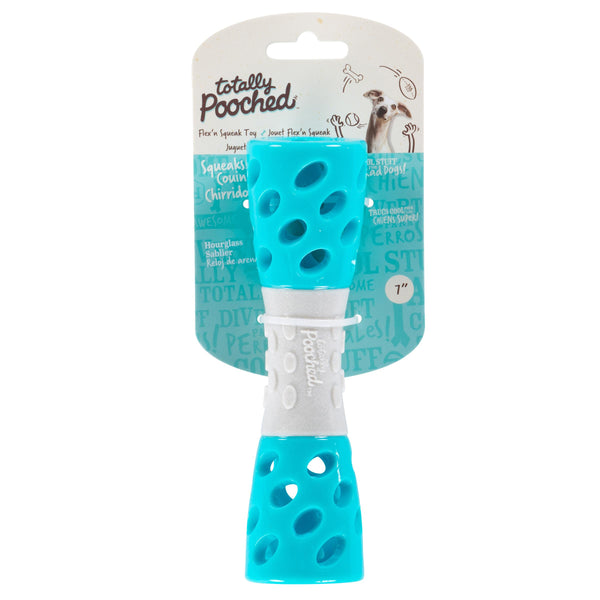 Messy Mutts Totally Pooched Toss'n Stuff Sablier pour chien Bleu sarcelle