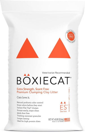 Boxiecat Litière pour chat de qualité supérieure à base d'argile agglomérante extra forte sans parfum