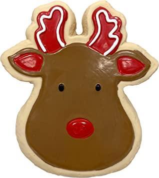 foufouBRANDS Jouet pour chien en latex à mâcher biscuit de sucre de Noël Rudolph