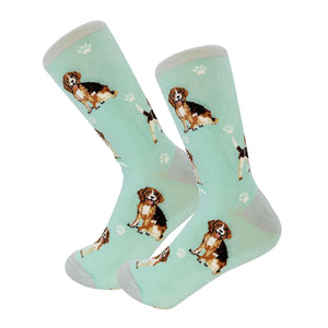 Happy Tails Socks by E&S Pets Unisex Novelty Crew Socks, Beagle, 14-in