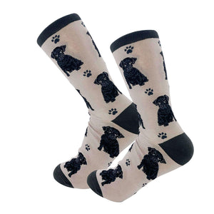 Happy Tails Socks by E&S Pets Unisex Novelty Crew Socks, Black Pug, 14-in