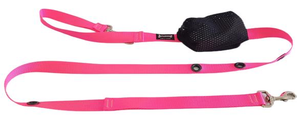 Smoochy Poochy Laisse mains libres en nylon pour chien, Rose vif