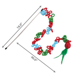 KONG Holiday Laser Teaser Loopz Jouet pour Chat Rouge/Vert/Bleu Taille Unique