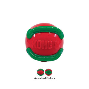 KONG Holiday Jaxx Brights Ball Dog Toy, Assorted Colors