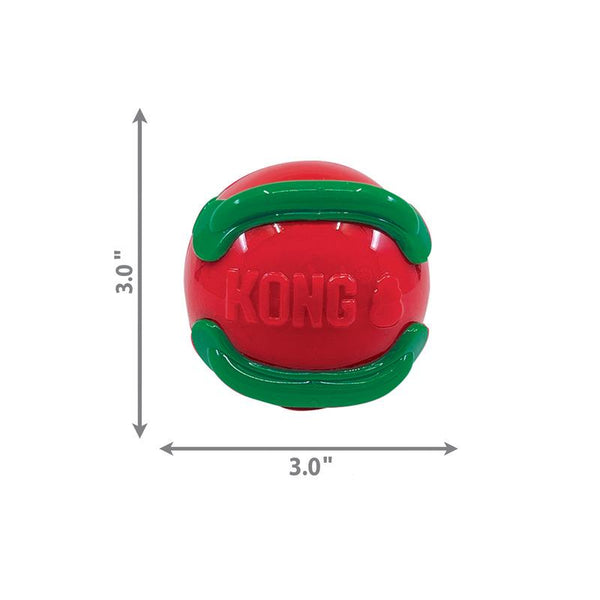 KONG Holiday Jaxx Brights Ball Dog Toy, Assorted Colors