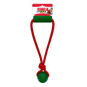 KONG Holiday Jaxx Brights Tug with Ball Dog Toy, Assorted Colors