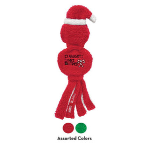KONG Holiday Wubba Flatz Naughty Or Nice Dog Toy, Assorted