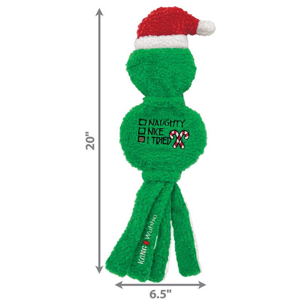 KONG Holiday Wubba Flatz Naughty Or Nice Dog Toy, Assorted