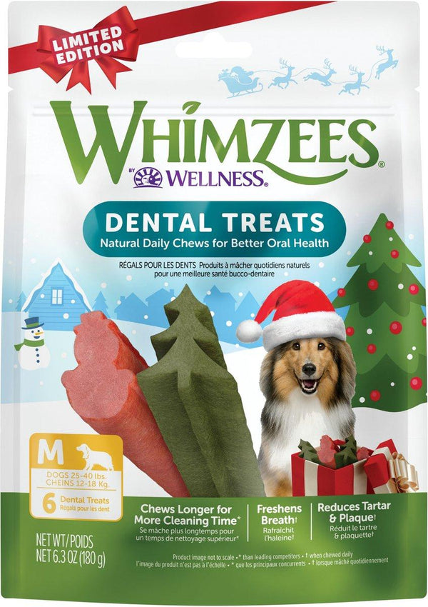 Whimzees Holiday Dental Treats for Medium Dogs