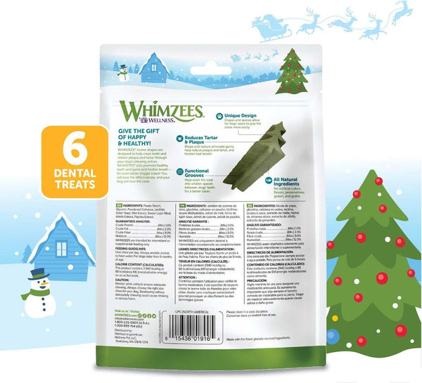 Whimzees Holiday Dental Treats for Medium Dogs
