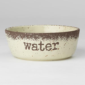 PetRageous Crockery WATER Natural Speckled Pet Bowl, 6-in