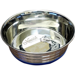 Nourish Stainless Steels Heavy Dish with Stripes for Pets
