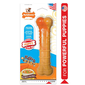 Nylabone Puppy Power Chew Beef Broth & Vegetables Flavored Textured Dog Toy