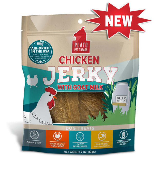 Plato Friandises pour chiens au jerky de poulet avec lait de chèvre