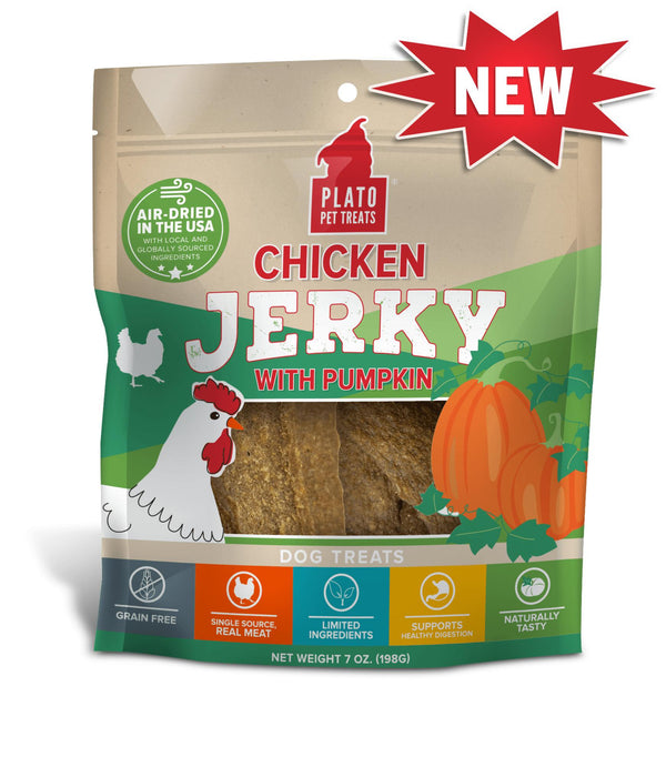 Plato Friandises pour chiens au jerky de poulet avec citrouille