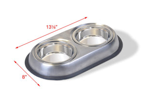 Van Ness Heavyweight Stainless Steel Double Dish for Cats & Small Dogs, Small