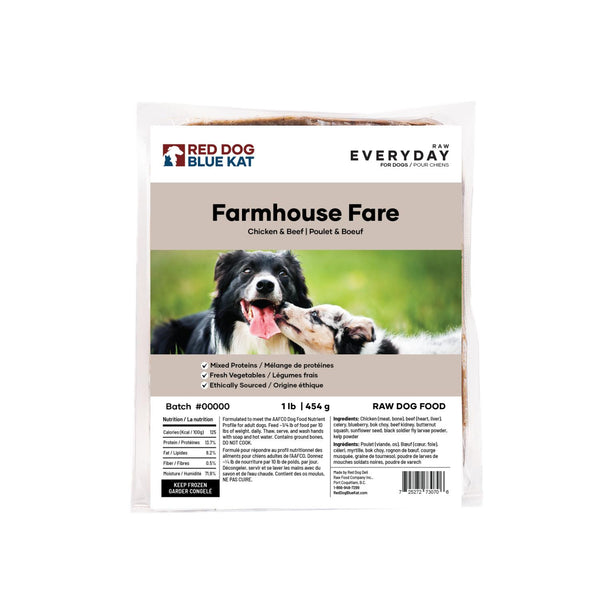 Red Dog Blue Kat Everyday Raw Farmhouse Fare Chicken & Beef Frozen Dog Food