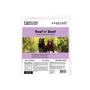Red Dog Blue Kat Everyday Raw Reef n' Beef Beef & Salmon Frozen Dog Food