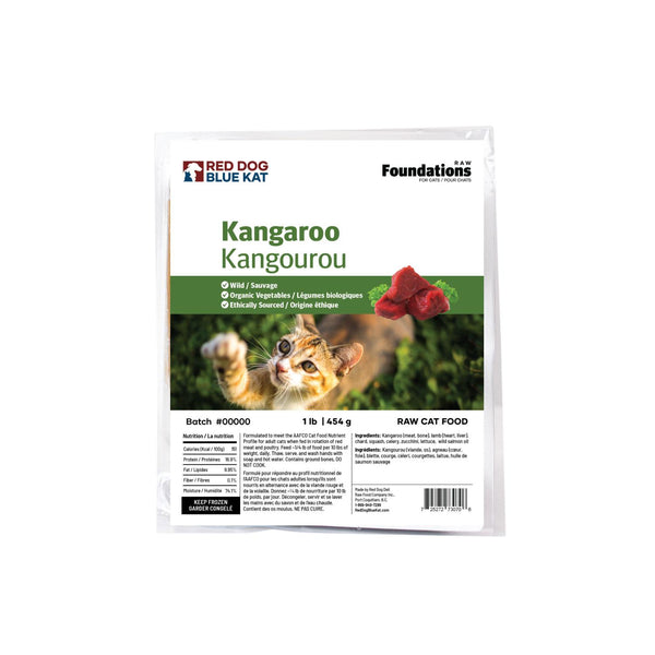 Red Dog Blue Kat Fondements crus Recette de kangourou pour chats