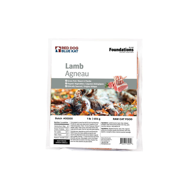 Red Dog Blue Kat Fondements crus Recette d'agneau pour chats