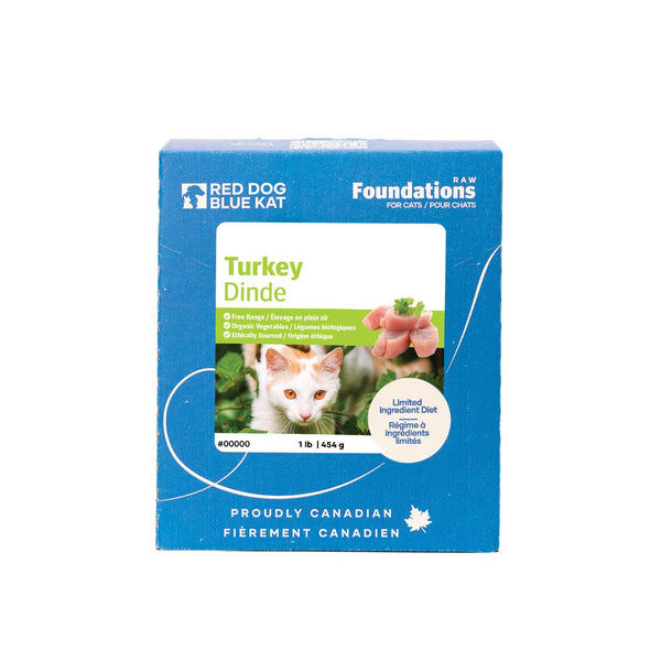 Red Dog Blue Kat Foundations Raw Turkey Frozen Cat Food
