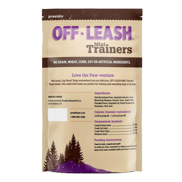 Off-Leash Mini Trainers Tender Duck Recipe Dog Treats