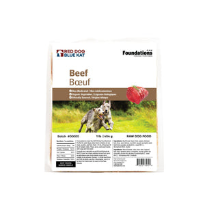 Red Dog Blue Kat Fondements crus Recette de bœuf (sans tripes) pour chiens