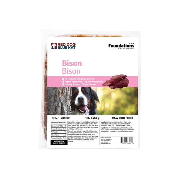 Red Dog Blue Kat Fondements crus Recette de bison pour chiens