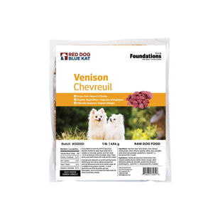 Red Dog Blue Kat Foundations Raw Venison Recipe Frozen Dog Food