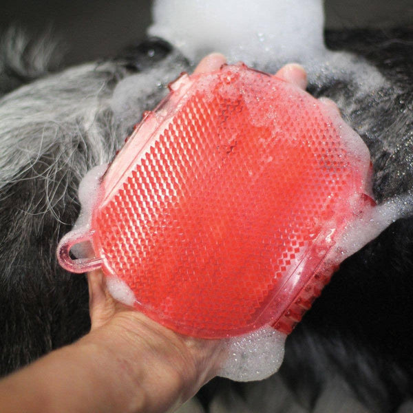 Shedrow K9 Jelly Scrubber Pet Grooming Tool, Red, One Size