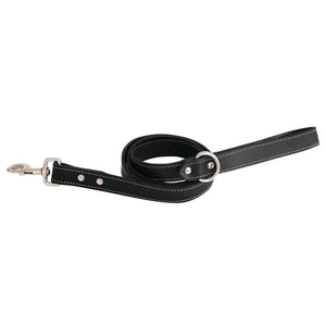 Shedrow K9 Richmond Top Stitch Leather Dog Leash, Black