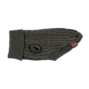 Shedrow K9 Brentwood Cable Knit Dog Sweater, Deep Lichen Green