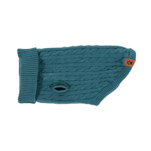 Shedrow K9 Pull tricot câble Brentwood pour chien, bleu tapisserie