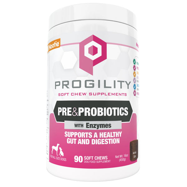 Nootie Progility Complément mastiquable mou aux prébiotiques et probiotiques pour chiens