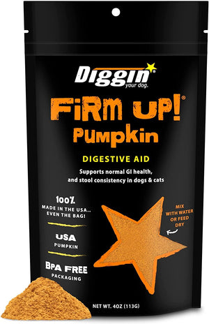 Diggin' Your Dog Firm Up! Complément digestif pour chiens et chats à la citrouille