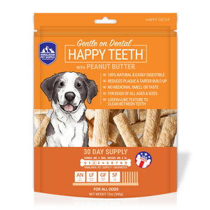 Himalayan Pet Supply Friandises dentaires Happy Teeth saveur beurre de cacahuète 30 jours