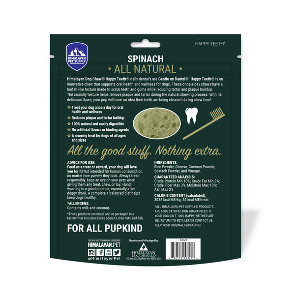 Himalayan Pet Supply Friandises dentaires Happy Teeth saveur épinard 30 jours