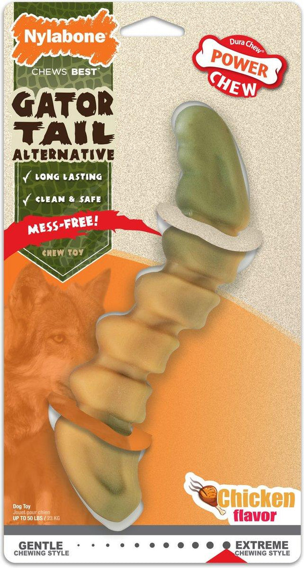 Nylabone DuraChew Power Chew Gator Tail Chicken Flavor Dog Toy