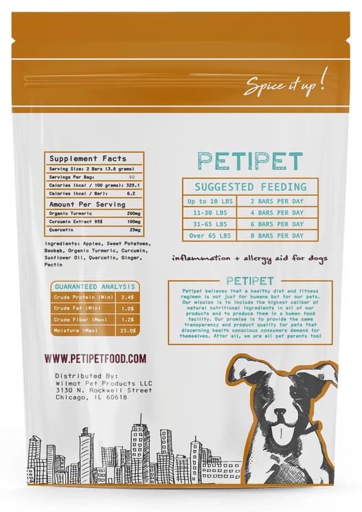 Petipet Barres Curcuma Complément pour chiens