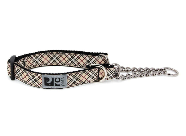RC Pets Collier de dressage à motifs, Écossais beige
